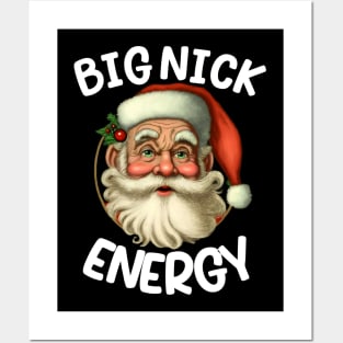 Big Nick Santa Energy Retro Santa Xmas Christmas Posters and Art